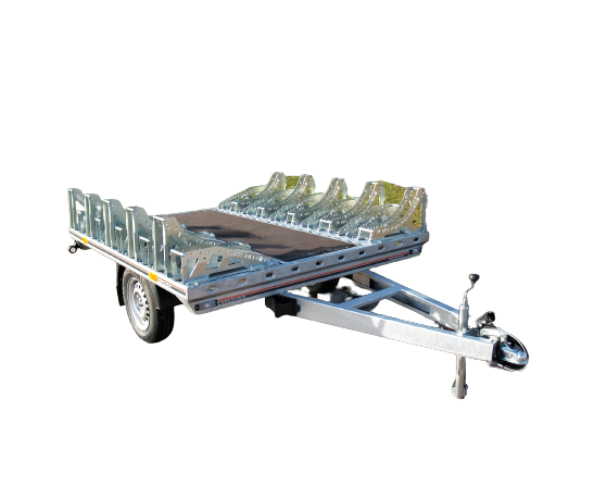 El remolque BIKE 10 está diseñado para transportar 10 bicicletas.